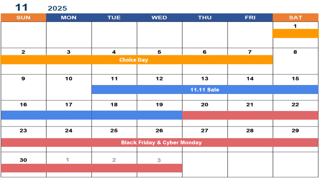 알리익스프레스 11월 프로모션 일정