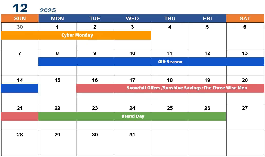 알리익스프레스 12월 프로모션 일정